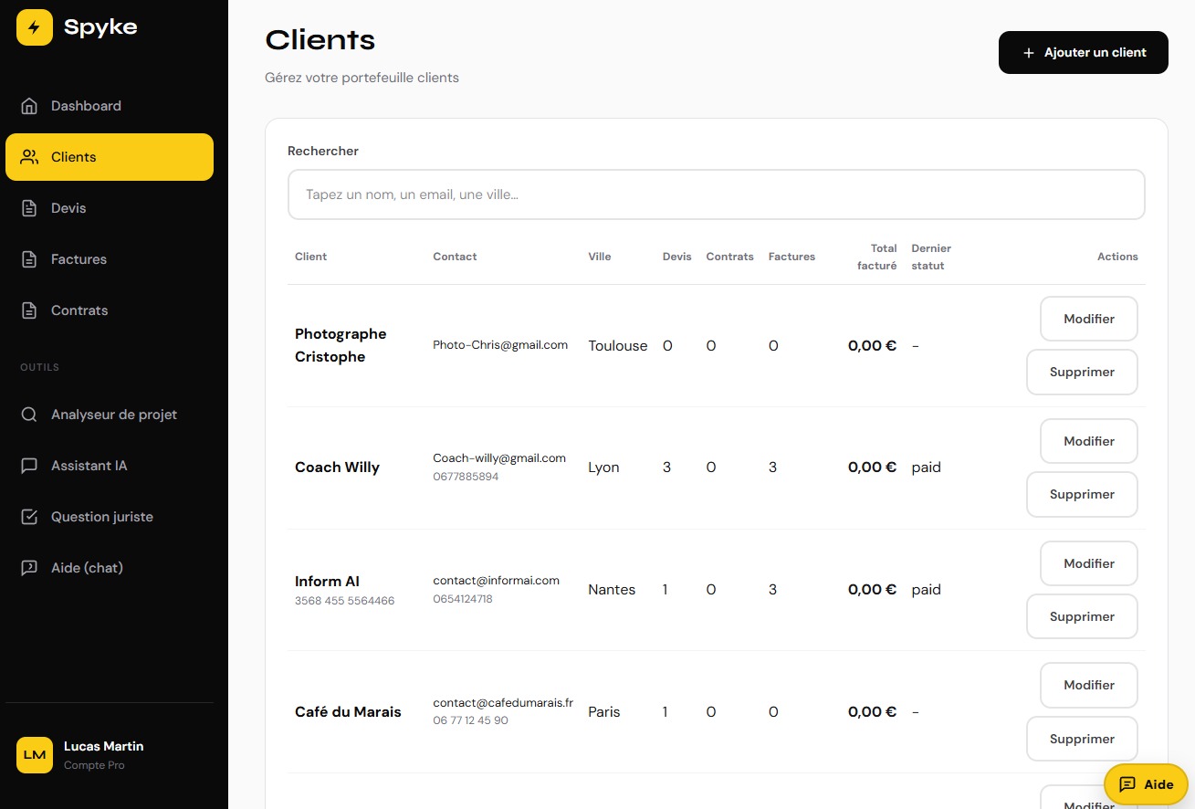 Gestion clients